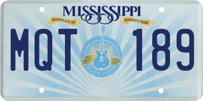 MS license plate MQT189