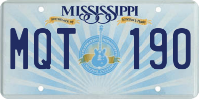 MS license plate MQT190
