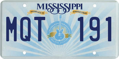 MS license plate MQT191