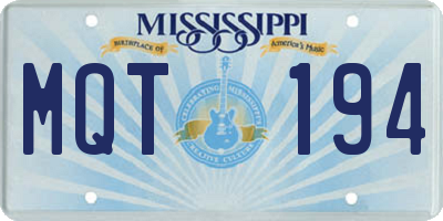 MS license plate MQT194