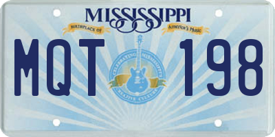 MS license plate MQT198