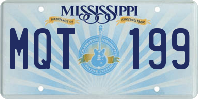 MS license plate MQT199