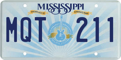 MS license plate MQT211