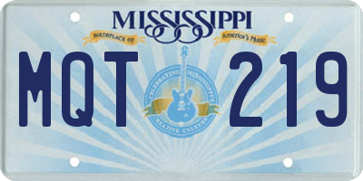 MS license plate MQT219