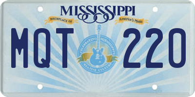 MS license plate MQT220
