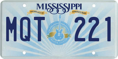 MS license plate MQT221