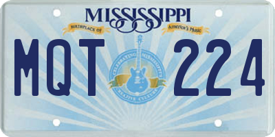 MS license plate MQT224