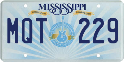 MS license plate MQT229