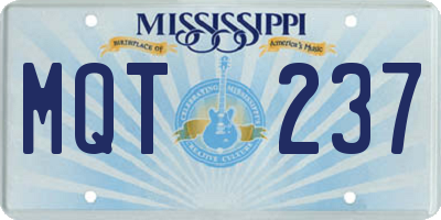 MS license plate MQT237