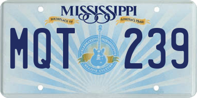 MS license plate MQT239