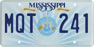MS license plate MQT241