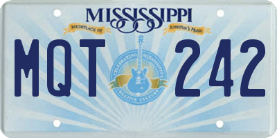 MS license plate MQT242