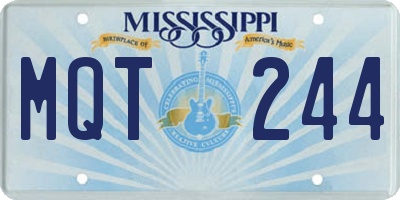 MS license plate MQT244