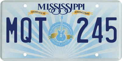 MS license plate MQT245