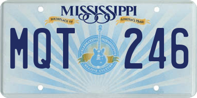 MS license plate MQT246