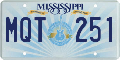 MS license plate MQT251