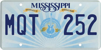 MS license plate MQT252