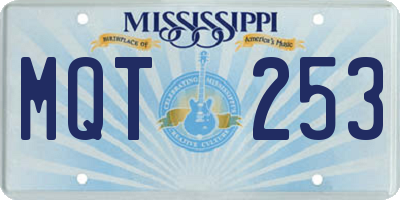 MS license plate MQT253