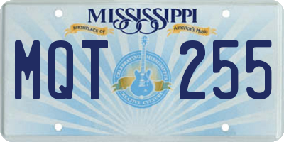 MS license plate MQT255