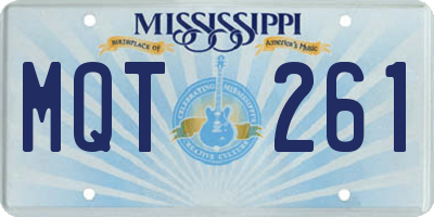 MS license plate MQT261