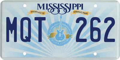 MS license plate MQT262