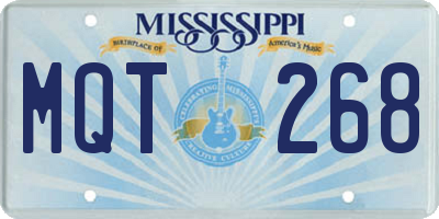 MS license plate MQT268