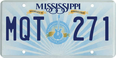 MS license plate MQT271