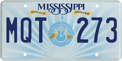 MS license plate MQT273