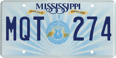 MS license plate MQT274