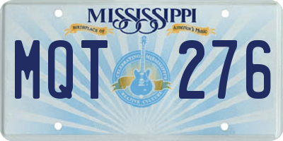 MS license plate MQT276