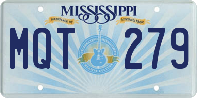 MS license plate MQT279