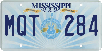 MS license plate MQT284