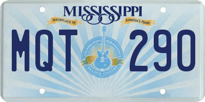 MS license plate MQT290