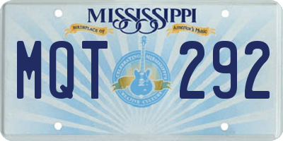 MS license plate MQT292