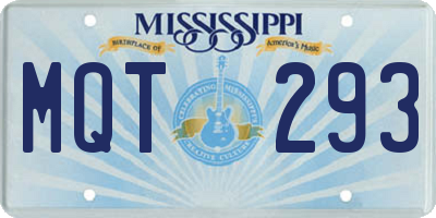 MS license plate MQT293