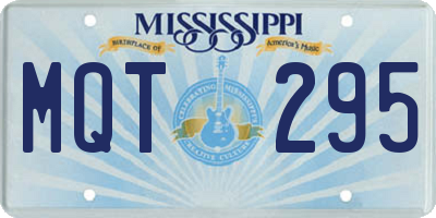 MS license plate MQT295