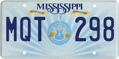 MS license plate MQT298
