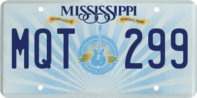 MS license plate MQT299