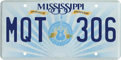 MS license plate MQT306