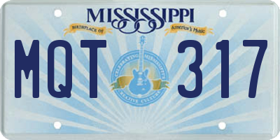 MS license plate MQT317