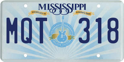 MS license plate MQT318