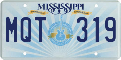 MS license plate MQT319