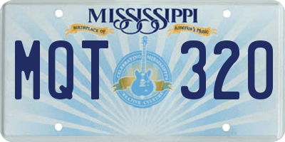 MS license plate MQT320