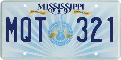 MS license plate MQT321