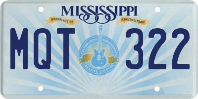MS license plate MQT322