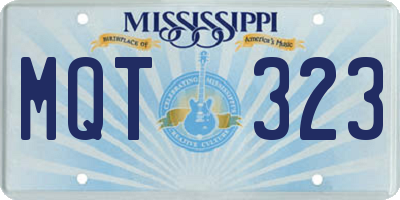 MS license plate MQT323