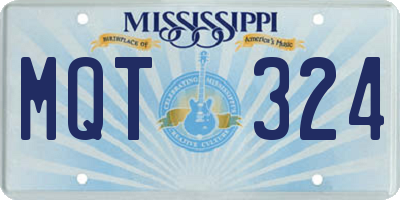 MS license plate MQT324