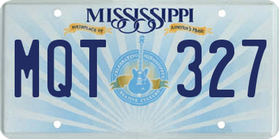 MS license plate MQT327