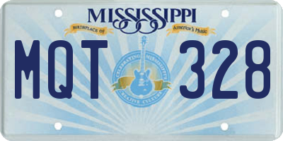 MS license plate MQT328