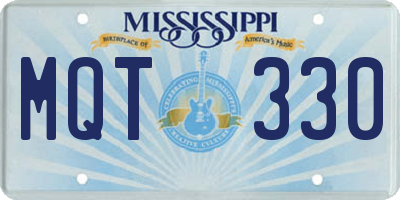 MS license plate MQT330